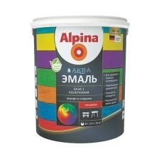 Эмаль акриловая Alpina Аква, шелковисто-матовая, база 3, бесцветная, 9,4 л